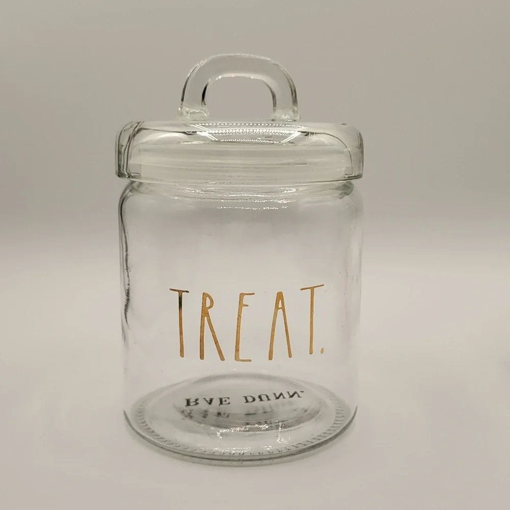 RAE DUN Glass Treat Jar Set with Gold Accents